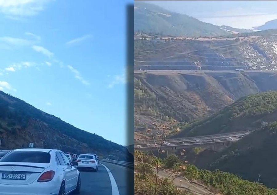 VIDEO/ Trafik i rënduar në 'Rrugën e Kombit', kolona