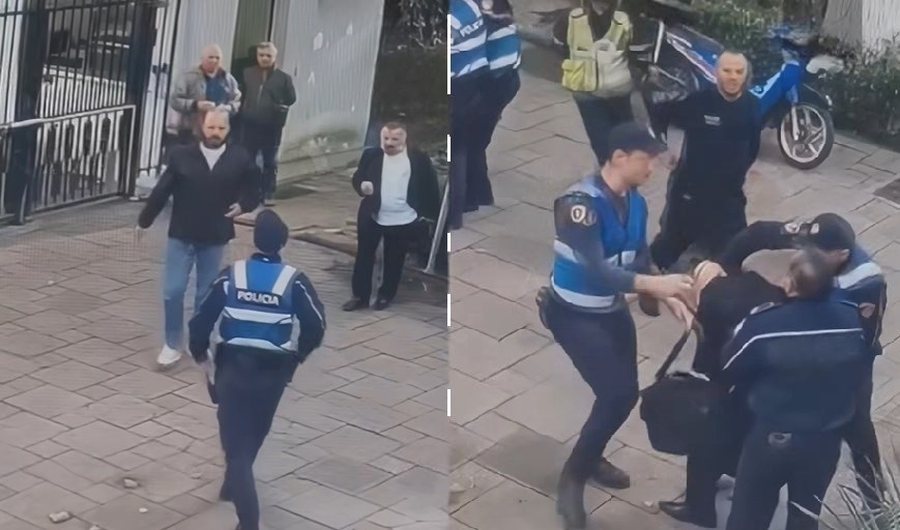 Publikohen pamjet, xhaxhai dhe nipi para derës së Gjykatës duke