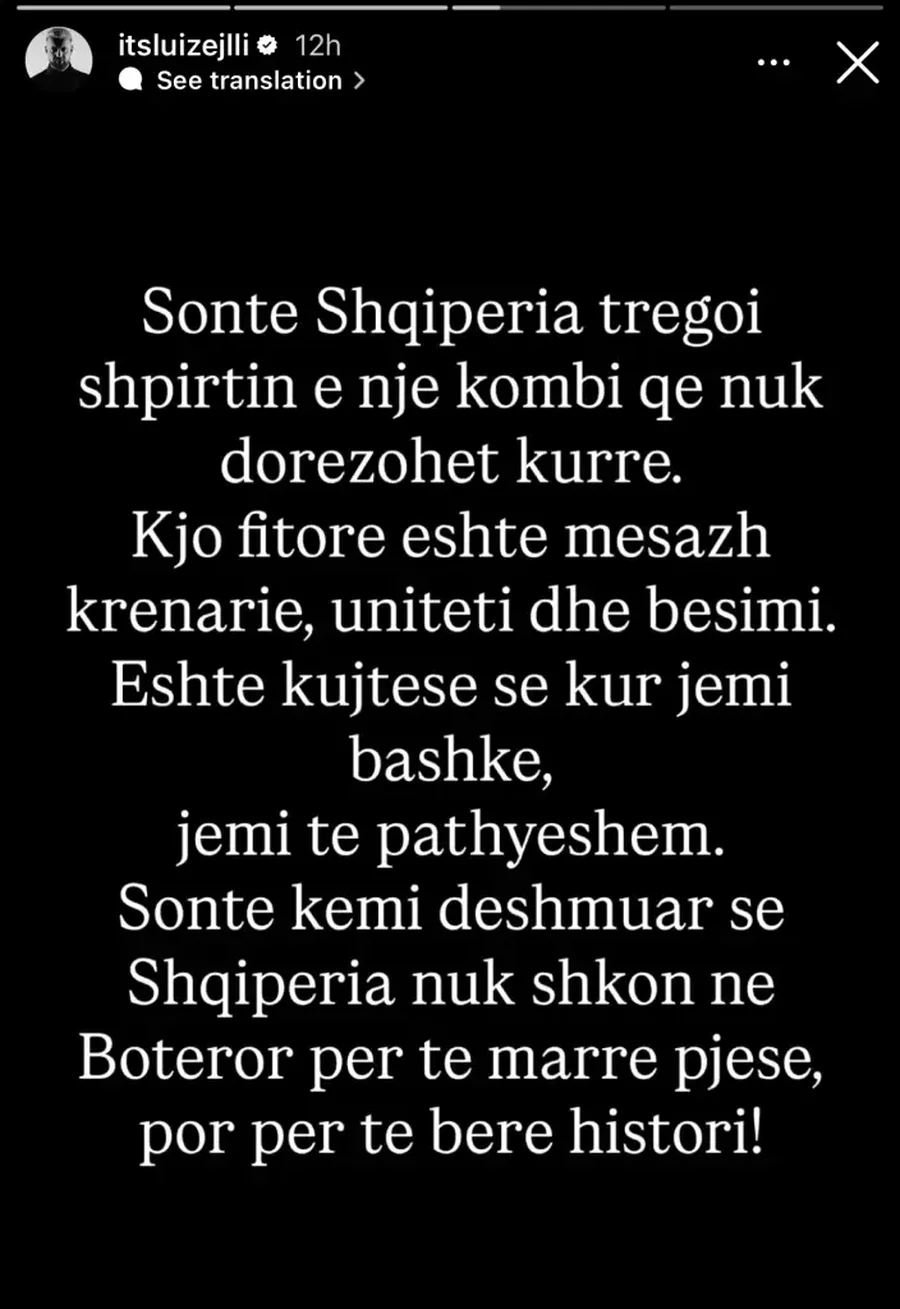 Luiz Ejlli pas fitores së Kombëtares: Shqipëria tregoi shpirtin e