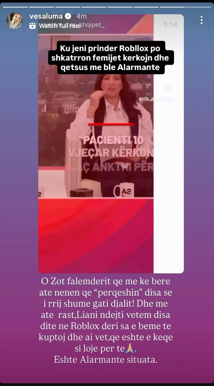 Vesa Luma me tone të ashpra për lojën “Roblox”: