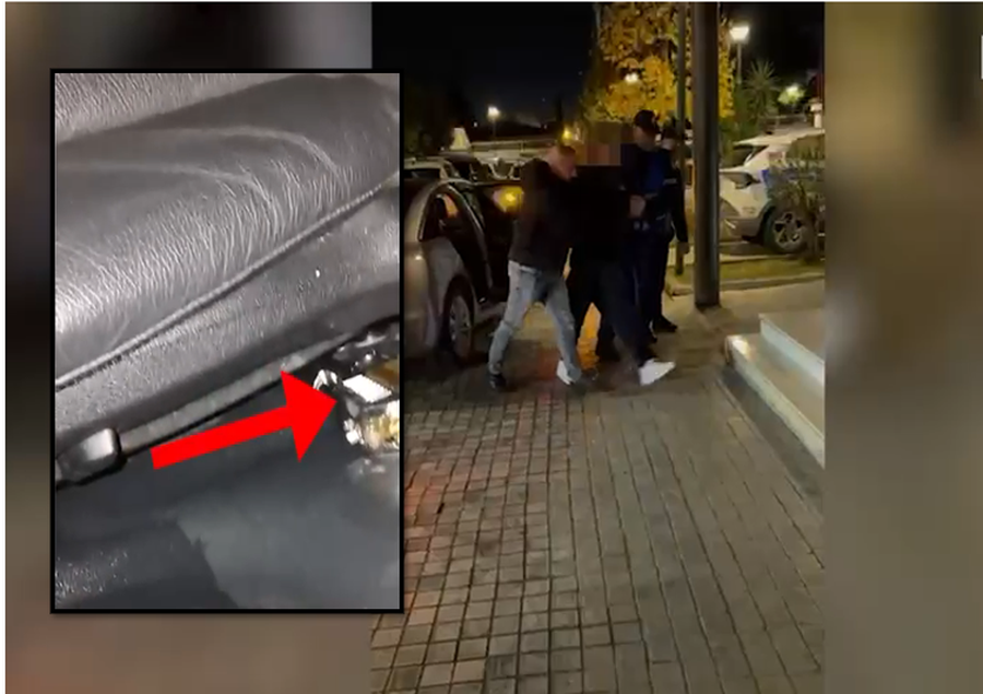 Me armë poshtë sediljes së makinës, arrestohet i riu në
