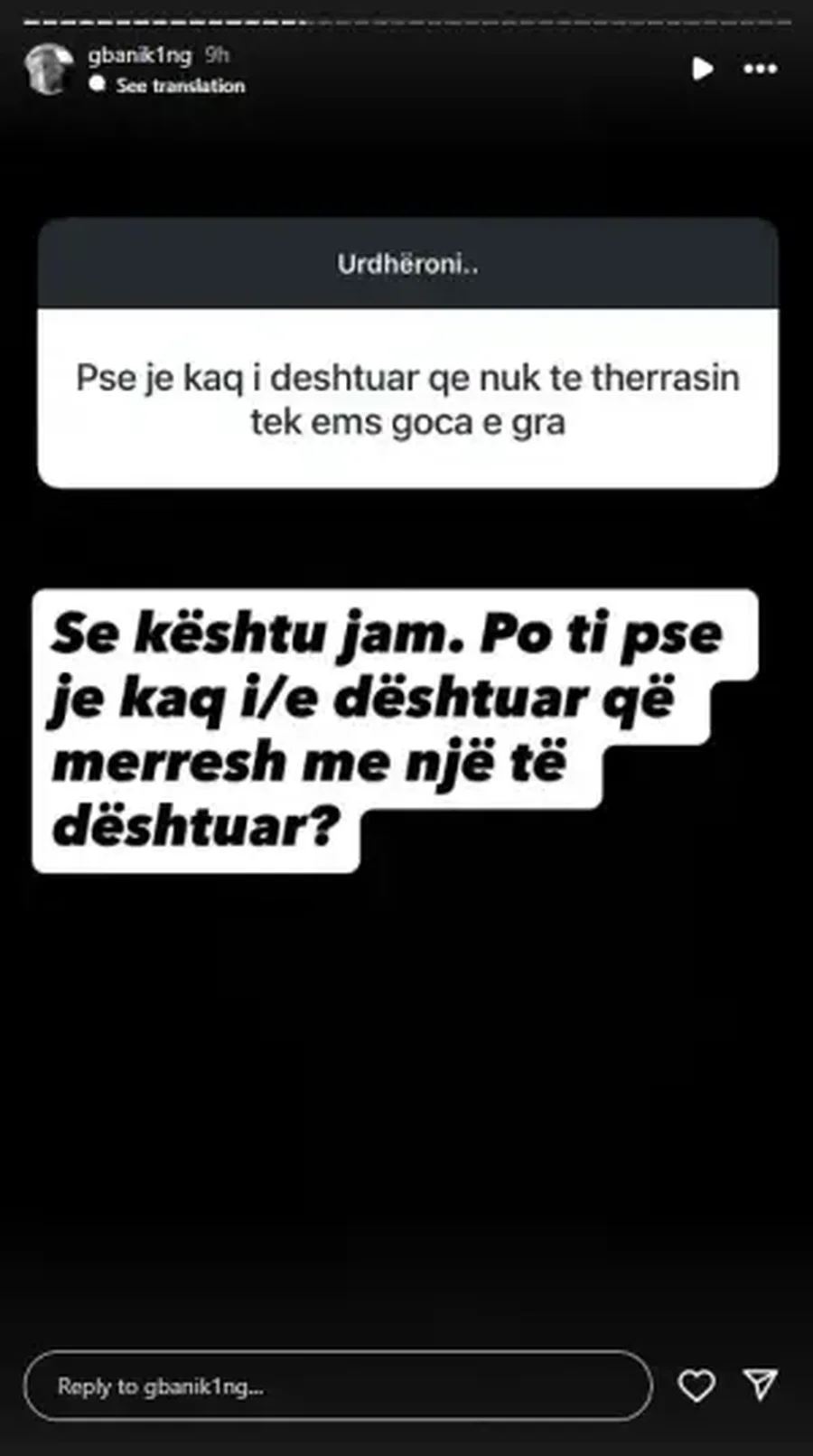 FOTO/ Ndjekësi e quan “të dështuar”, G-Bani nuk e