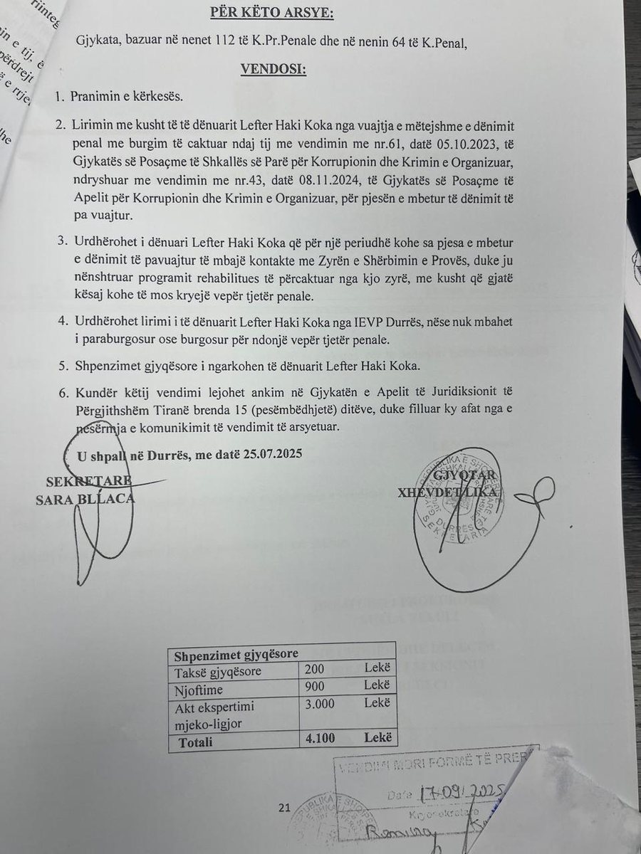 Lefter Koka drejt lirimit nga qelia?! Vendimi i gjyqtarit Xhevdet Lika për