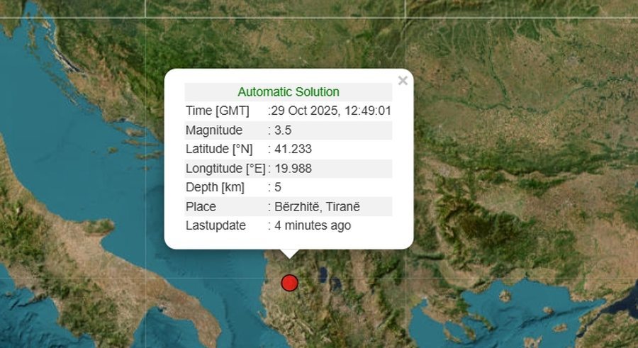 Lëkundje tërmeti në Tiranë, ja sa ishte magnituda