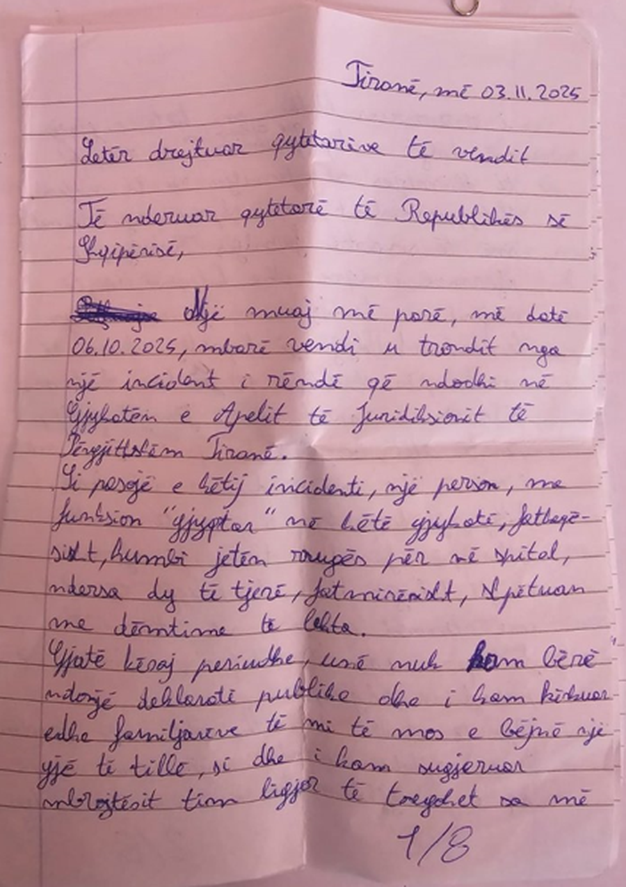 Vr*u gjyqtarin, Elvis Shkambi letër nga burgu: Do e përsëris sa