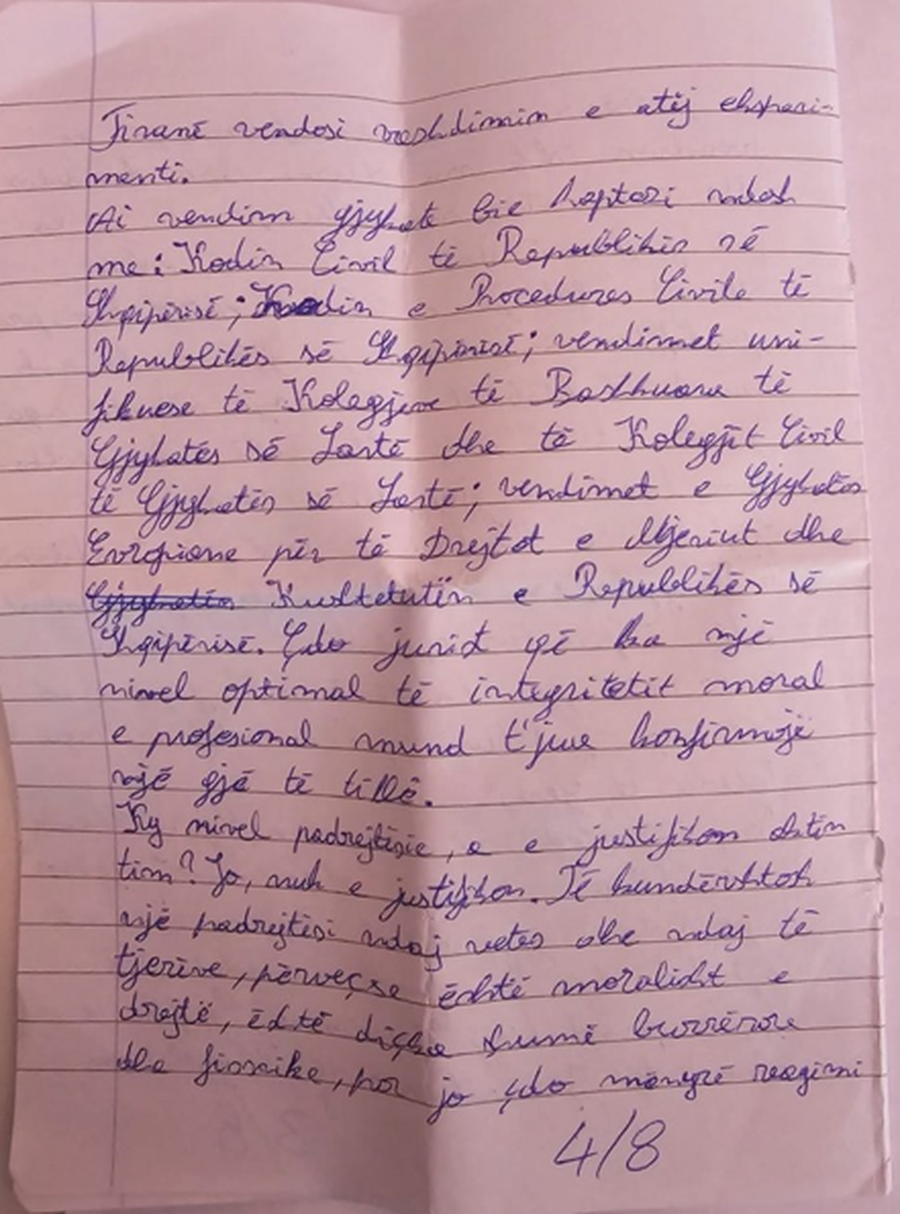 Vr*u gjyqtarin, Elvis Shkambi letër nga burgu: Do e përsëris sa