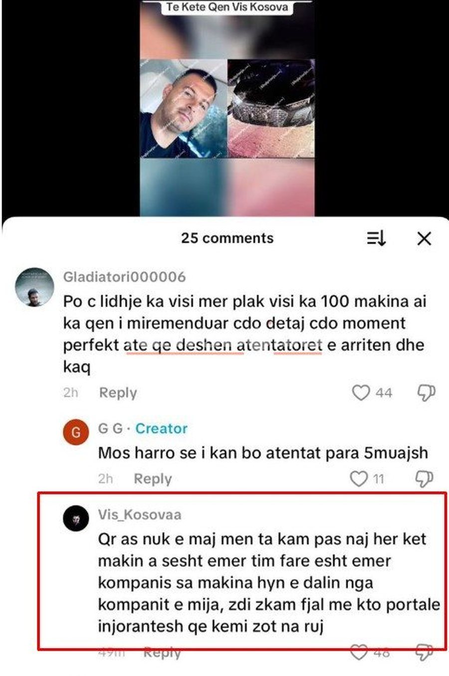 Njeriu i Shullazit u ekzekutua dje në ‘Benz’-in e tij