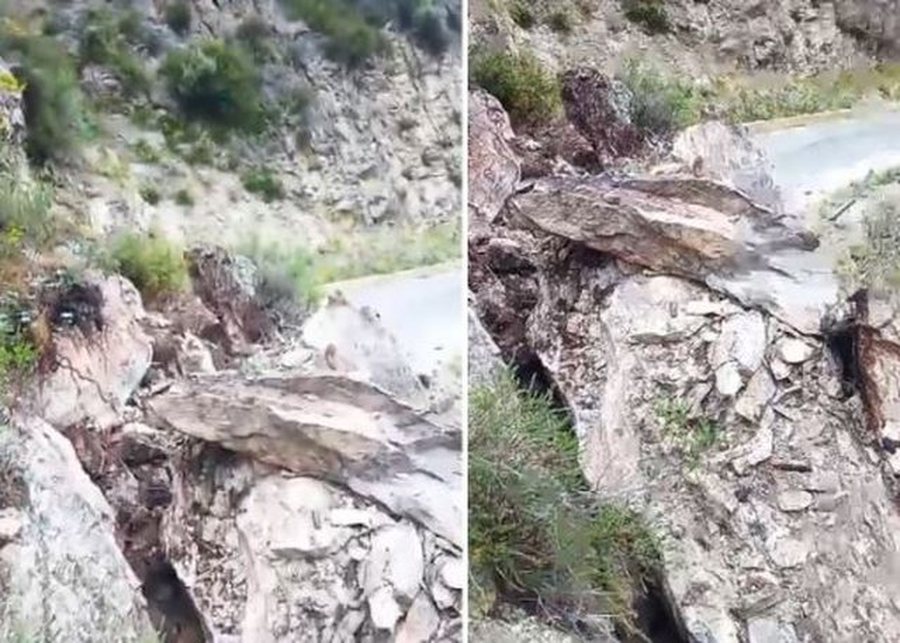 Masivi shkëmbor bllokon rrugën në Bovillë, izolohen disa