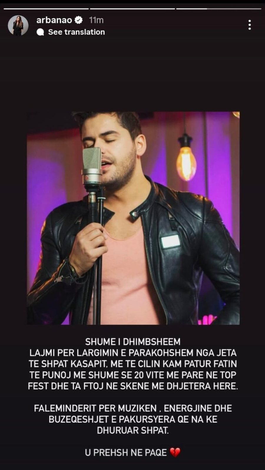 “Këngët e tua rritën një brez të