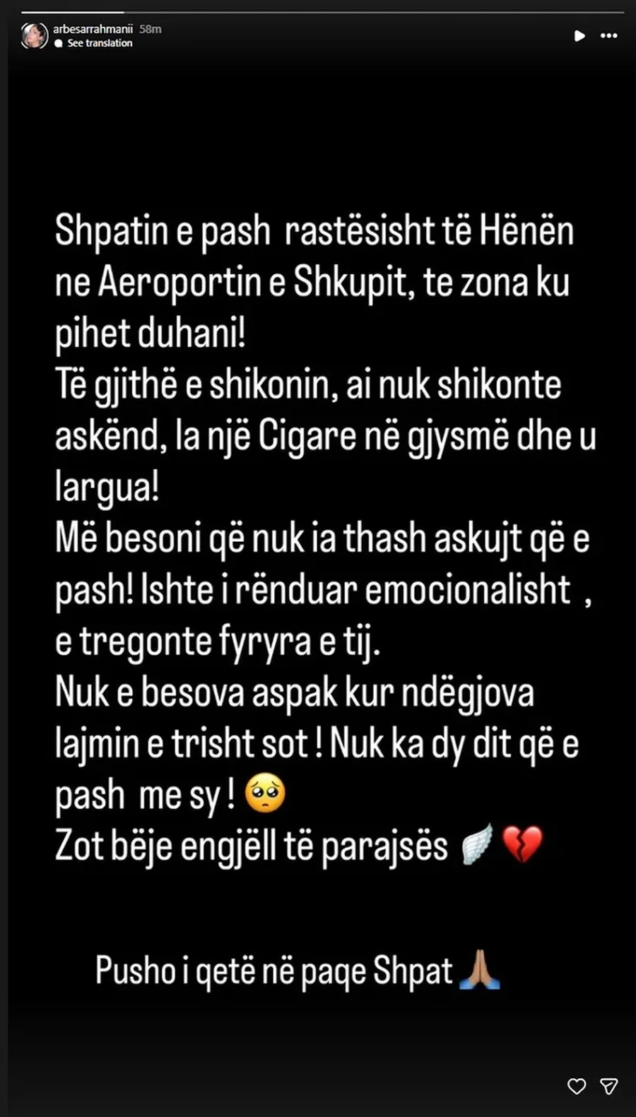 “Ishte i rënduar...", Dëshmia e trishtë: E pashë
