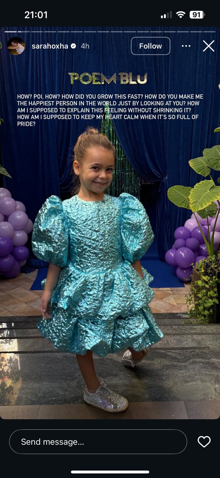 FOTO/ Poem Blu feston datëlindjen, urimi i Sara Hoxhës dhe postimi