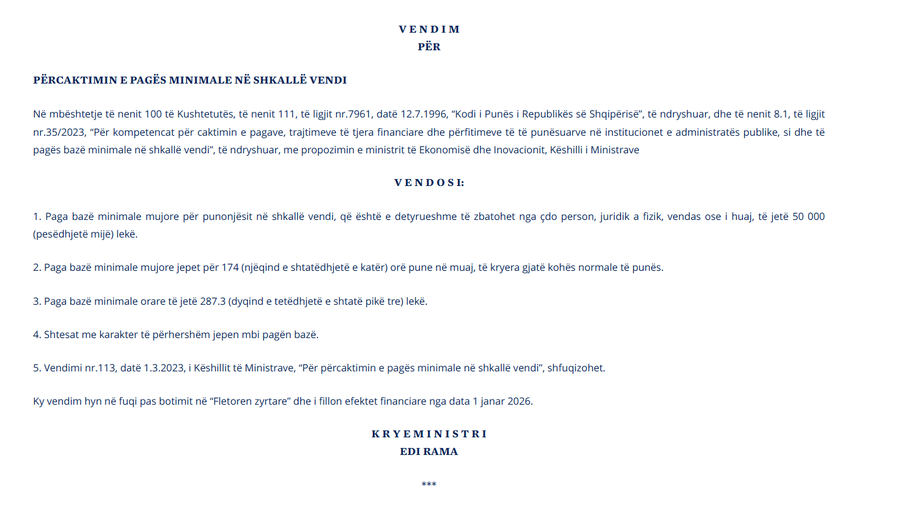 Qeveria miraton p&euml;rdorimin e 220 milion&euml; lek&euml;ve n&euml;