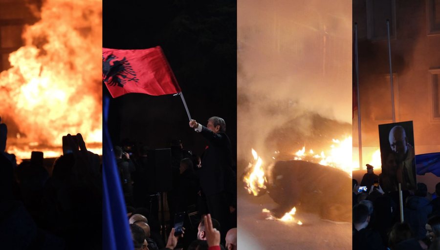 Berisha k&euml;rkon largimin e Ram&euml;s, protestuesit hedhin molotov&euml;