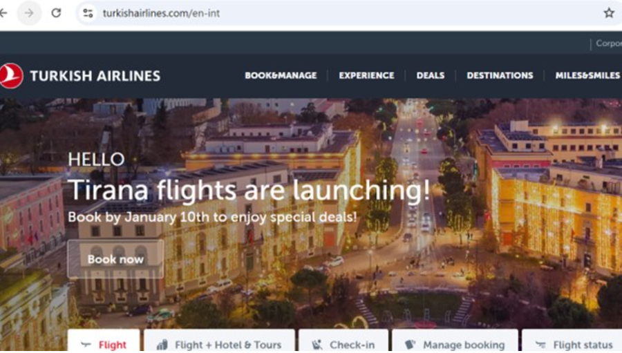 Turkish Airlines sposton Air Albania, do filloj&euml; fluturimet me