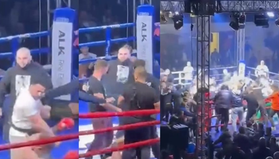 VIDEO/ Kaos n&euml; ndeshjen e &ldquo;kick boksit&rdquo; n&euml; Serbi,