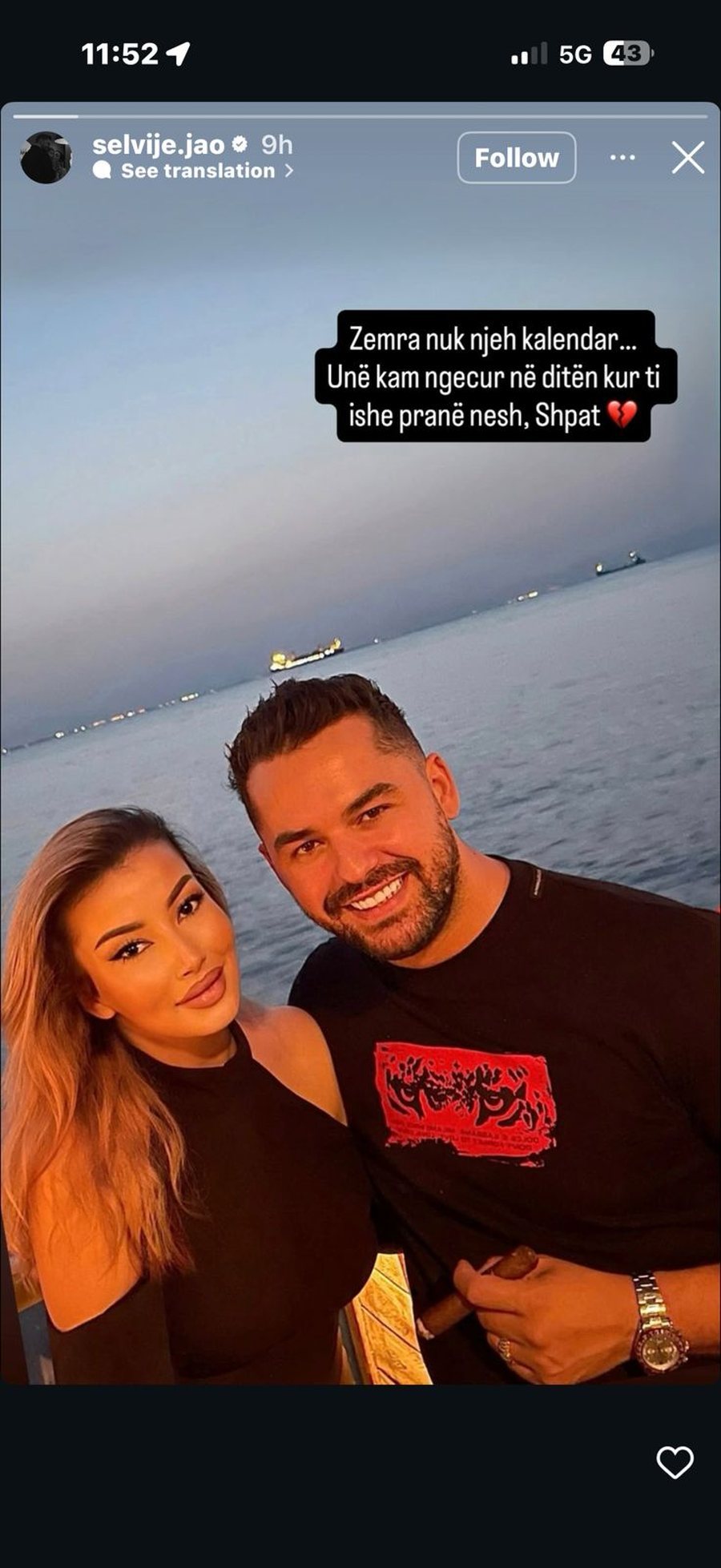 “Zemra nuk njeh kalendar, kam ngecur në ditën kur ti..."