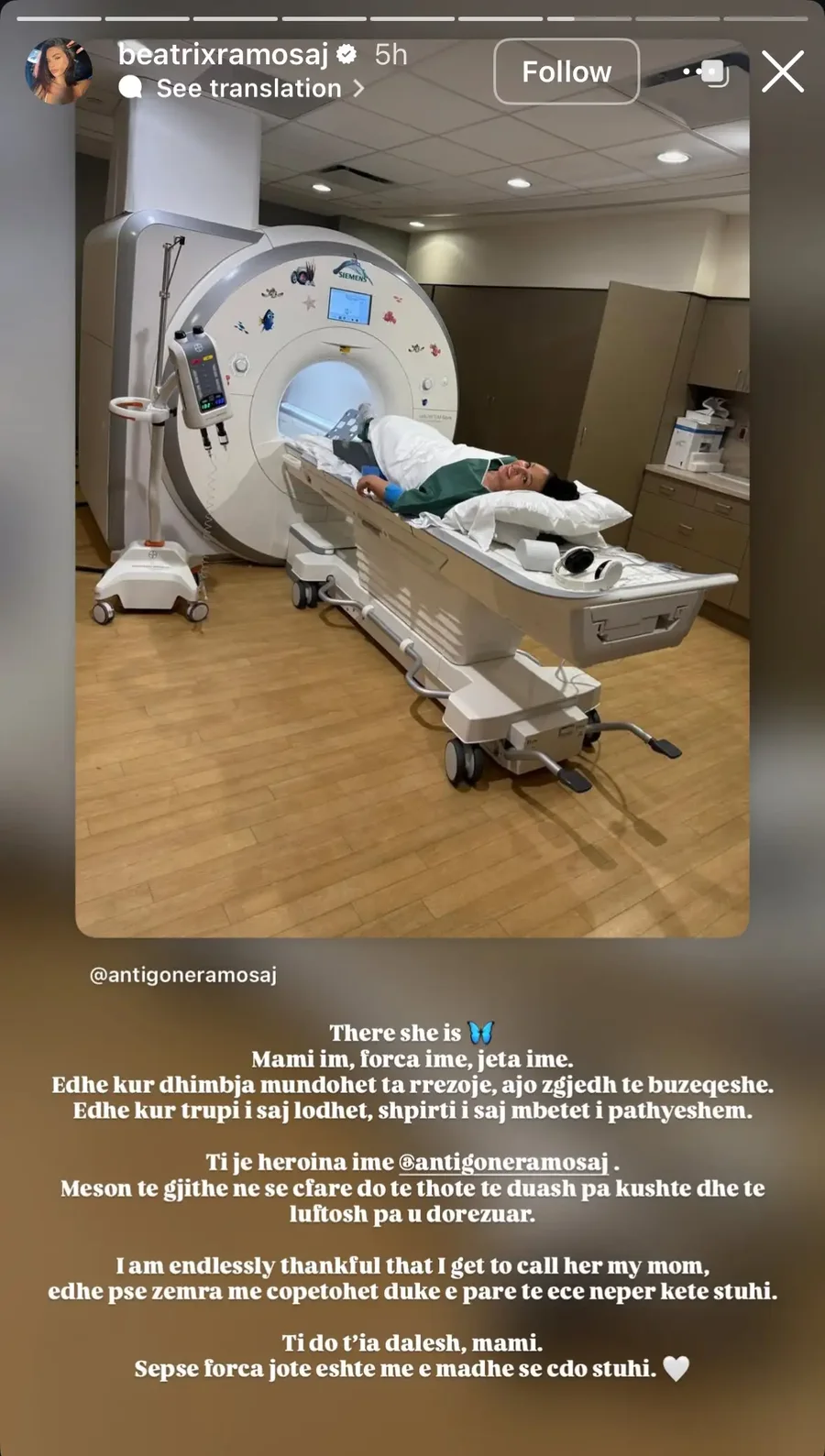 E &euml;ma n&euml; l*ft&euml; me k*ncerin, Beatrix Ramosaj: Ti je heroina ime do