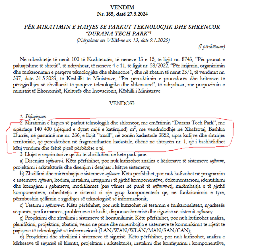 Afera Durana/ Administratorja flet p&euml;r park hibrid, por VKM