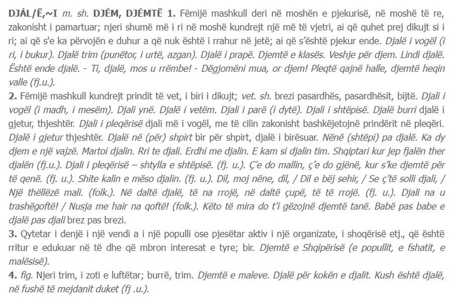 SKANDAL n&euml; Fjalorin e Madh t&euml; Gjuh&euml;s Shqipe: &ldquo;Vajza&rdquo;