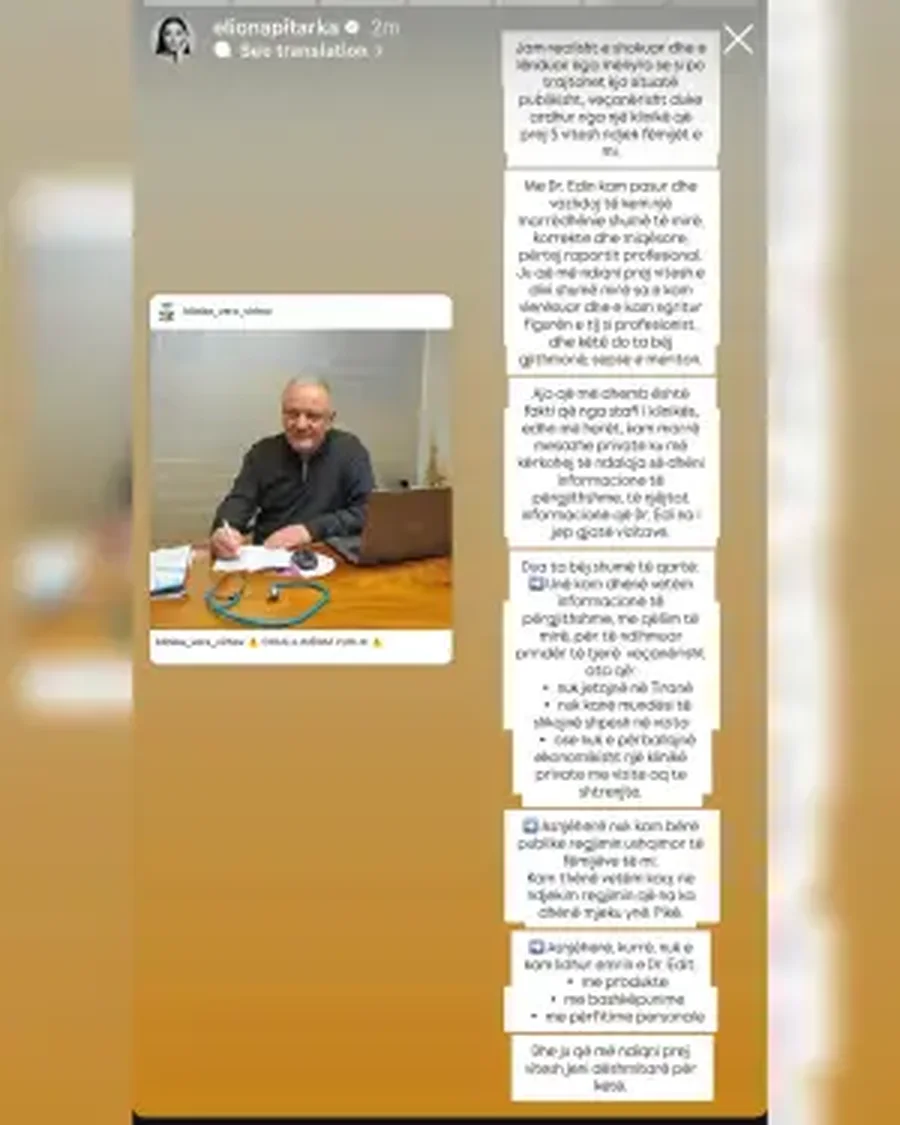 Reagimi i Eliona Pitark&euml;s pas akuzave t&euml; pediatrit t&euml; vajzave