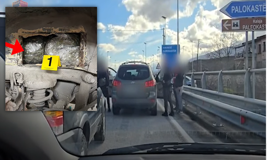 VIDEO/ 34 kg drog&euml; e fshehur tek shasia e makin&euml;s, zbulohet tentativa