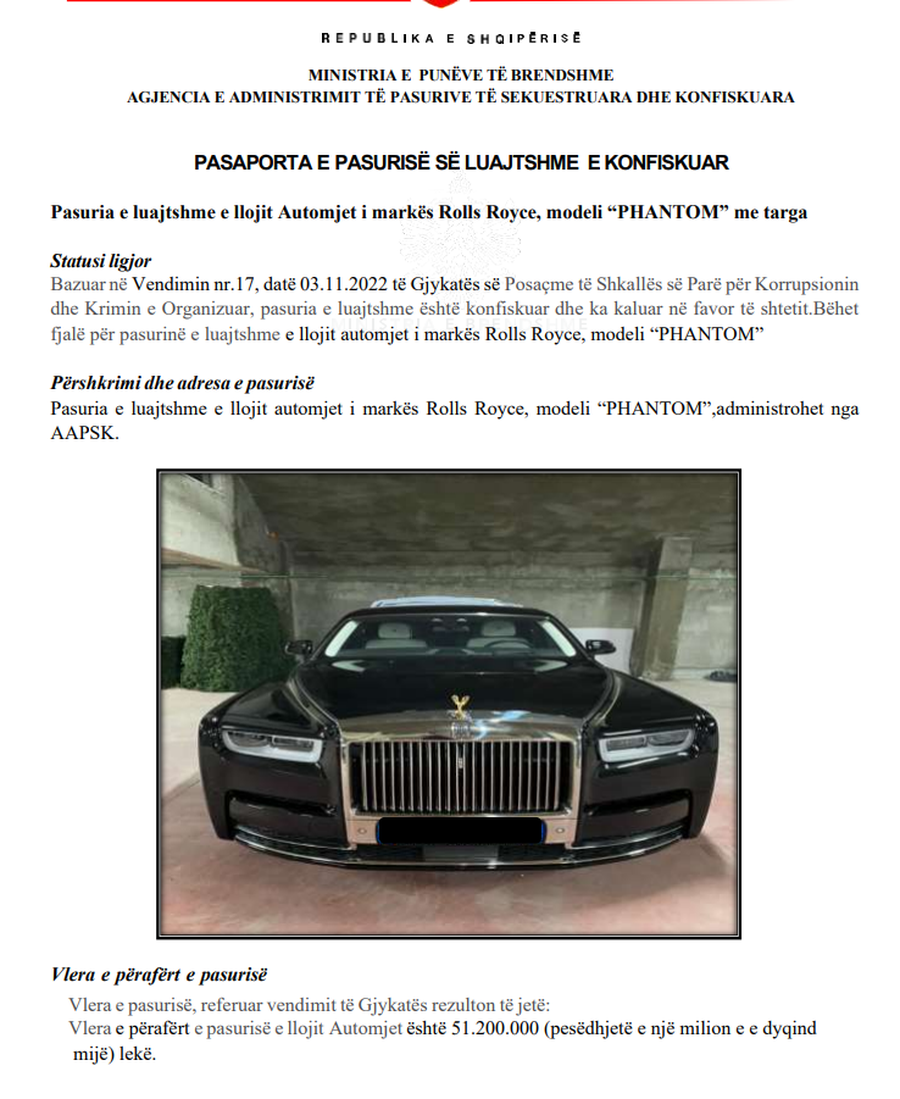 Rolls Royce e Lamborghini me vler&euml; miliona euro, dalin n&euml; shitje