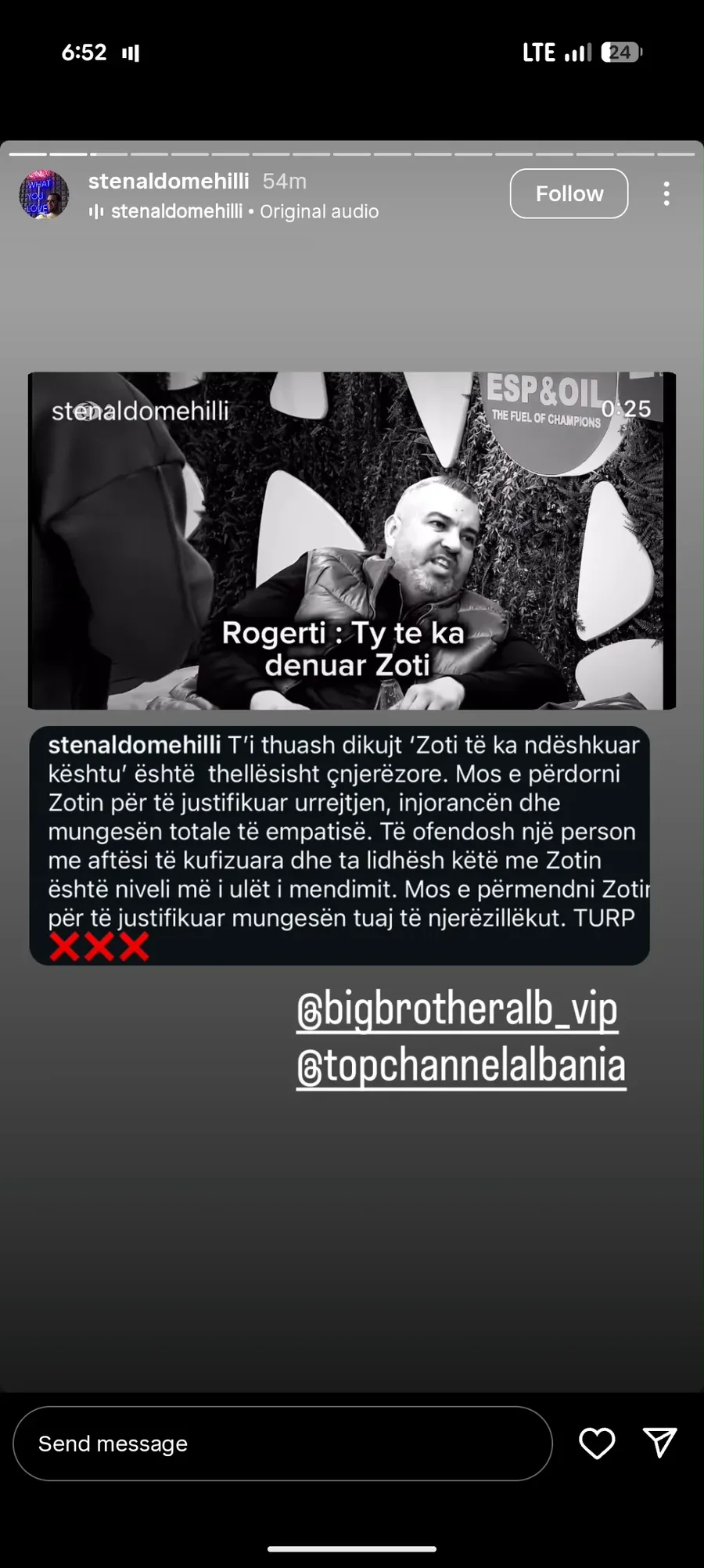 “Të ka mallkuar Zoti”/ Familja e Stenaldos reagon pas ofendimit