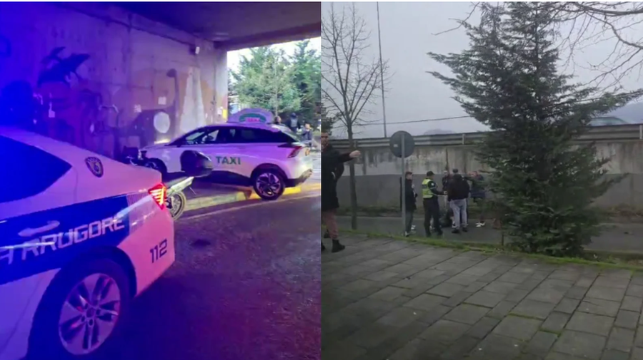 Aksident n&euml; Tiran&euml;, taksia p&euml;rplas motorin dhe p&euml;rfundon mbi