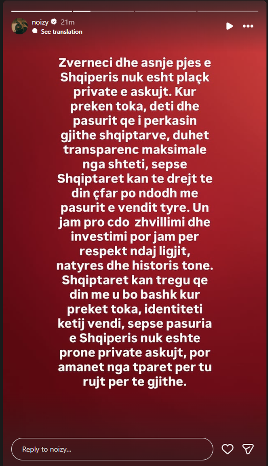 "Shqip&euml;ria nuk &euml;sht&euml; pron&euml; private e askujt",