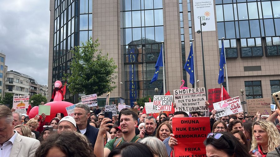 VIDEO-FOTO/ Bruksel, shqiptar&euml;t dalin n&euml; protest&euml;, thirrje