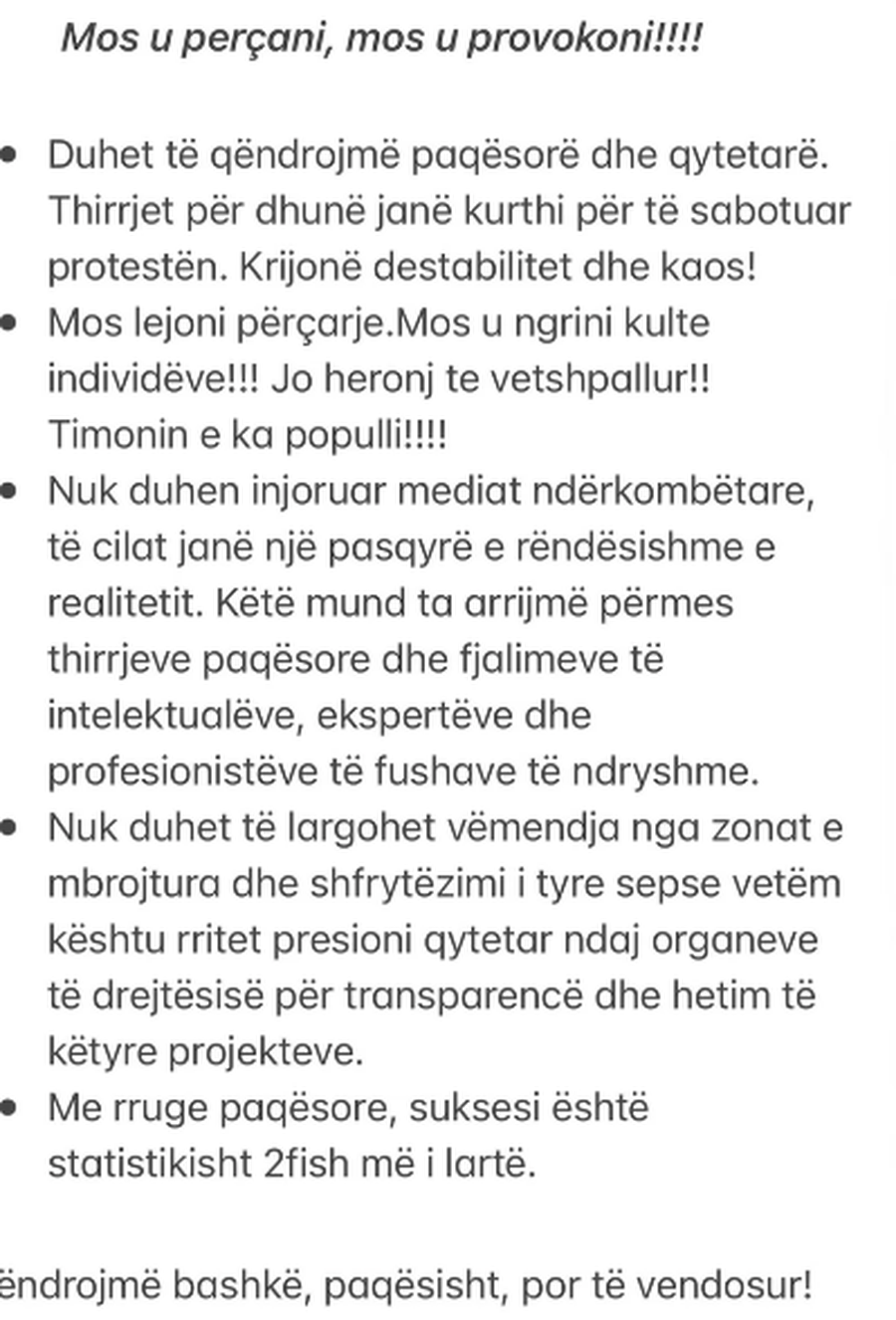 Protesta qytetare ndryshon itinerarin, Fjoralba Ponari publikon hartën dhe