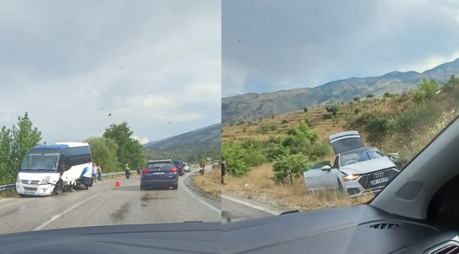 Aksident n&euml; aksin Gjirokast&euml;r-Tepelen&euml;, mjeti ku udh&euml;tonin