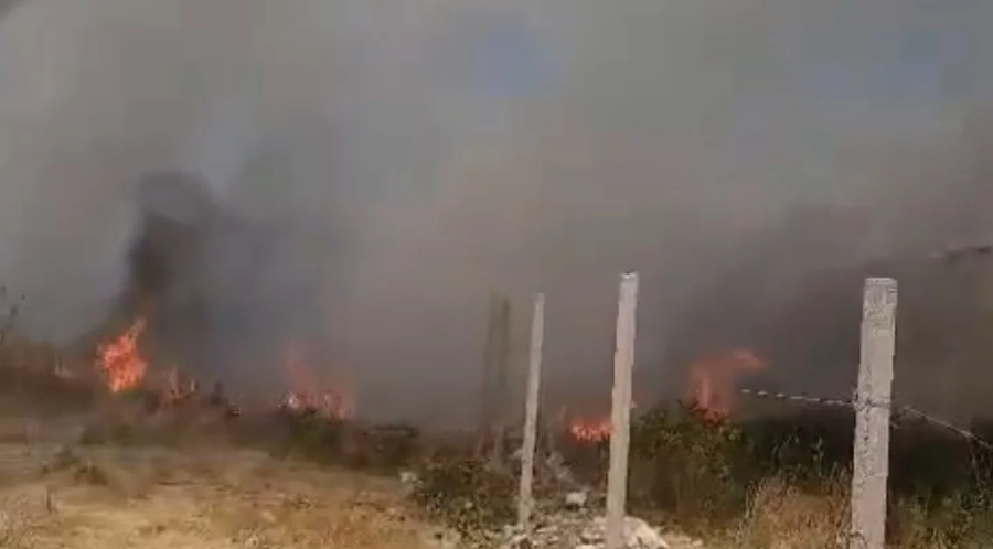 Zjarri p&euml;rfshin fush&euml;n pran&euml;  Parkut Arkeologjik t&euml; Bylisit,