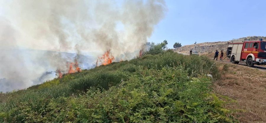 FOTO/ Neutralizohet zjarri pran&euml; Parkut Arkeologjik Bylis, Gonxhja