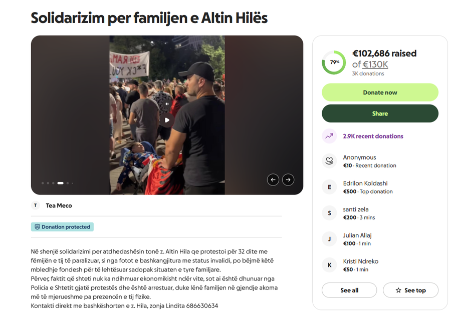 Babai i tij u arrestua nga policia, shqiptar&euml;t mbledhin 100 mij&euml;