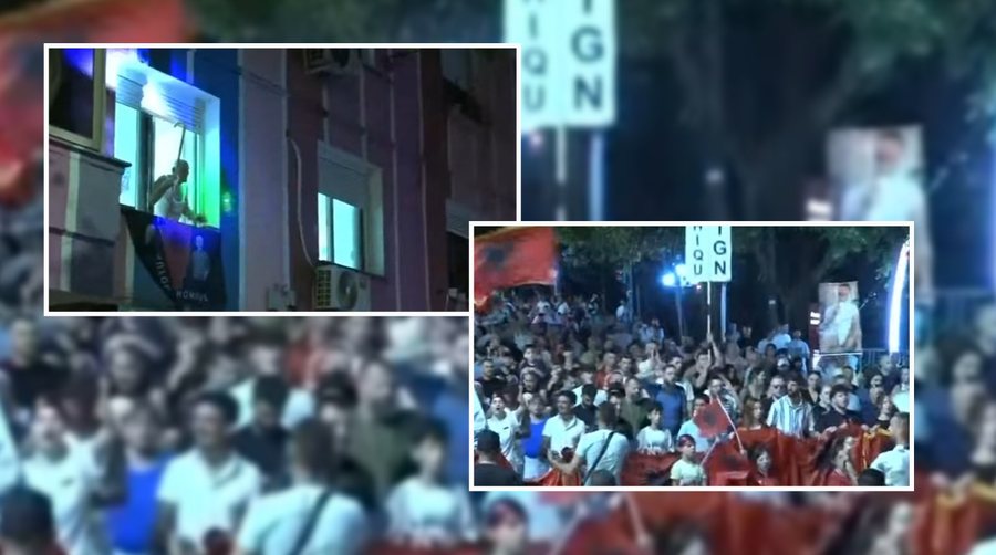 FOTO-LAJM/ I moshuari përshëndet protestuesit në dritare me