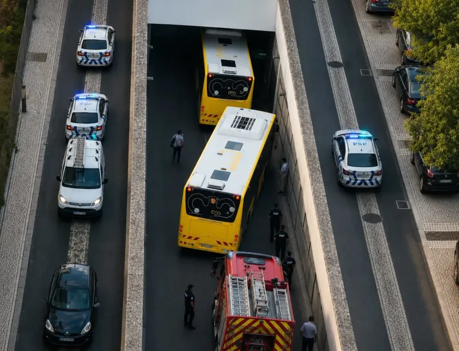 VIDEO/  Autobusi humb kontrollin dhe del nga rruga n&euml; Lisbon&euml;. Dy