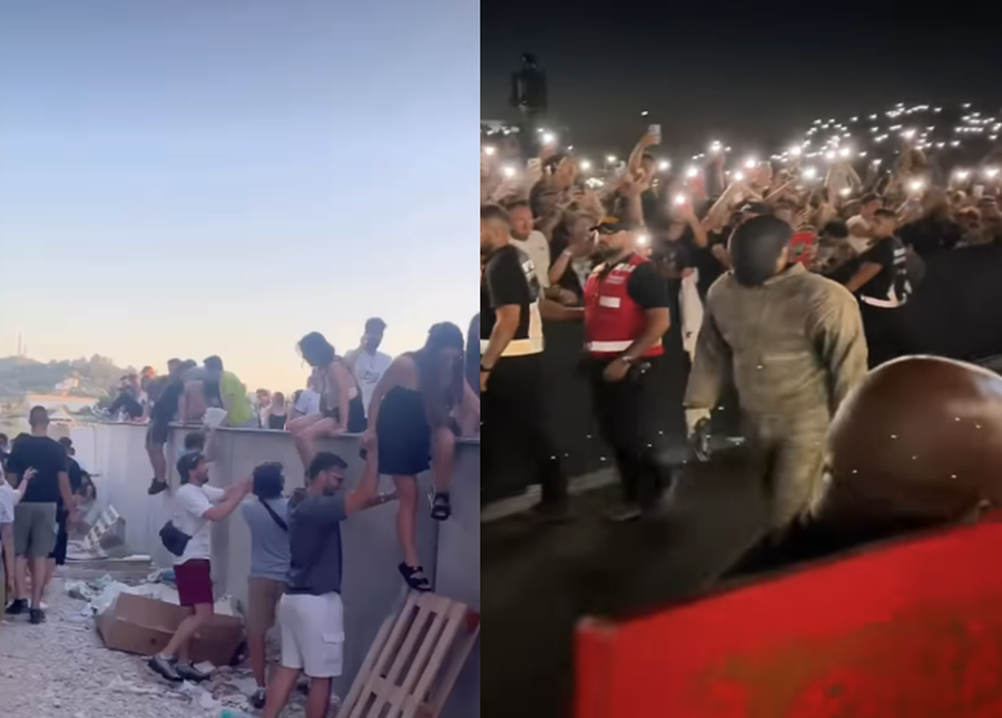 Fansat q&euml; ngjiten nga muri dhe Kanye West me mask&euml;n &ldquo;e