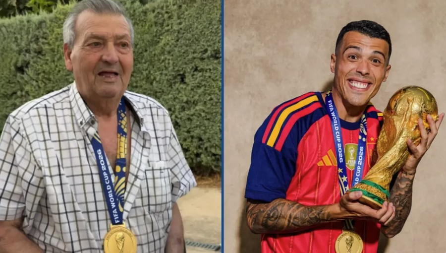 Premtim i fëmijërisë, lojtari spanjoll i jep gjyshit medaljen e