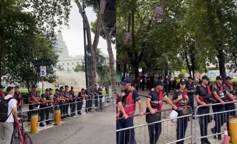 Polic&euml;t rreshtohen p&euml;r t&euml; mbrojtur deputet&euml;t, bllokohet