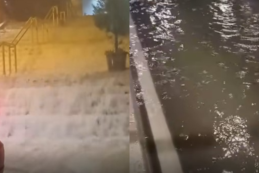 Përmbytet Saranda, rrugët ‘kthehen’ në lumenj