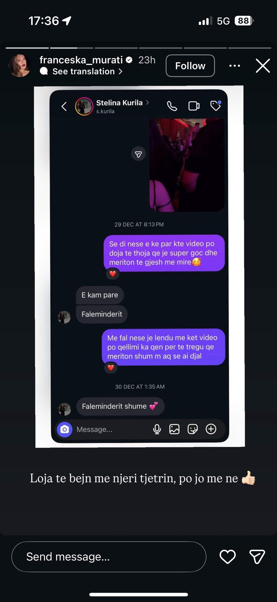 Stelina e kishte par&euml; videon e Keijsit dhe In&euml;s?! Fran&ccedil;eska