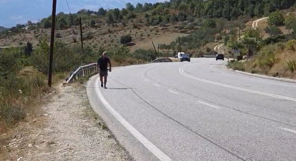 "Lifelong marathoner" 64-year-old walks the Tepelena-Fier axis in 8