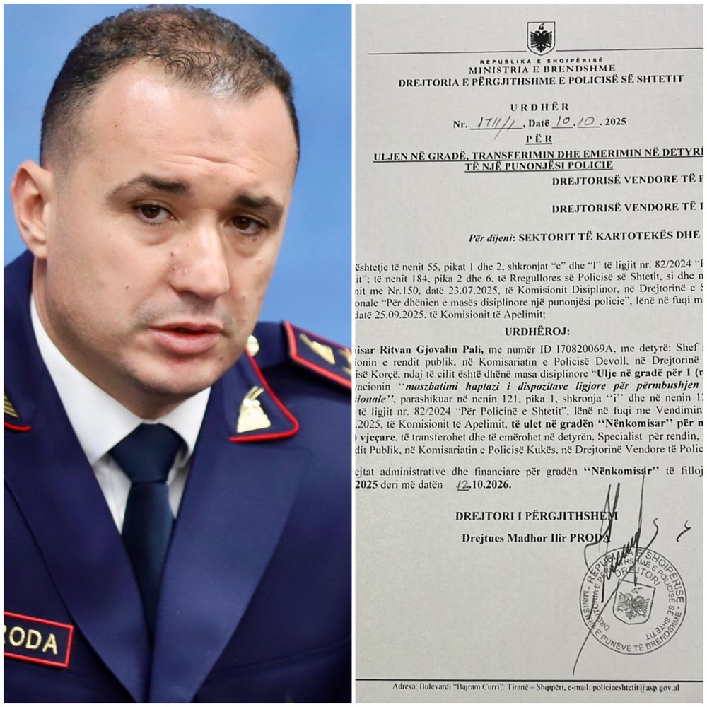 Ilir Proda's anger "interns" the chief of police station 2 in