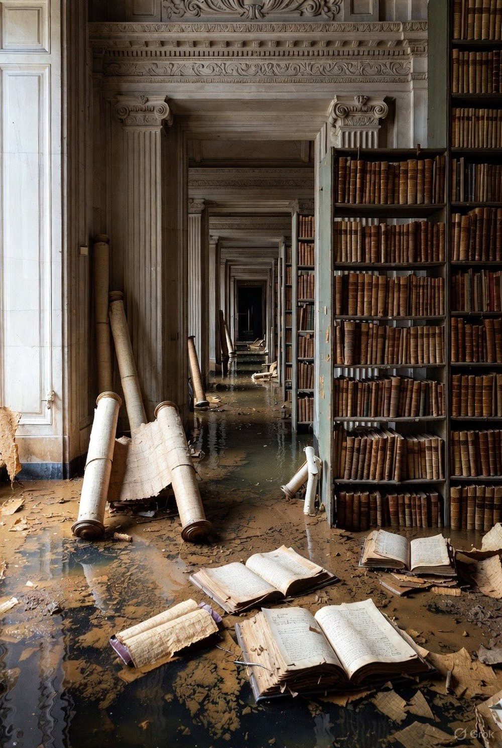 Around 400 rare books damaged by water leak at Louvre Museum in Paris