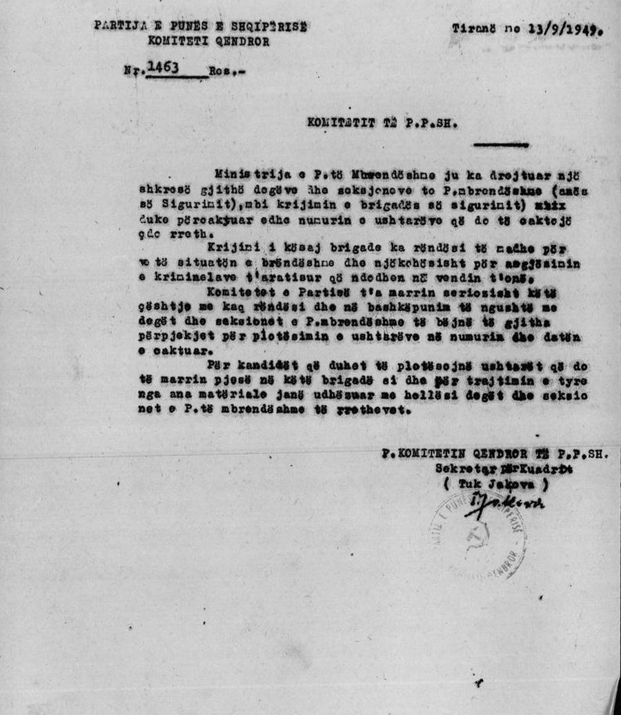 Reformimi dhe institucionalizimi i Sigurimit të Shtetit sipas KGB Sovjetike
