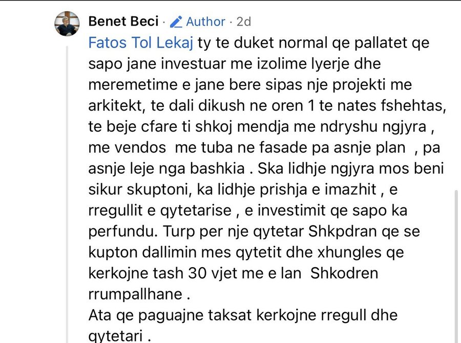 Benetit pas 35 viteve si drejtor që ja shkruajnë shkresat të
