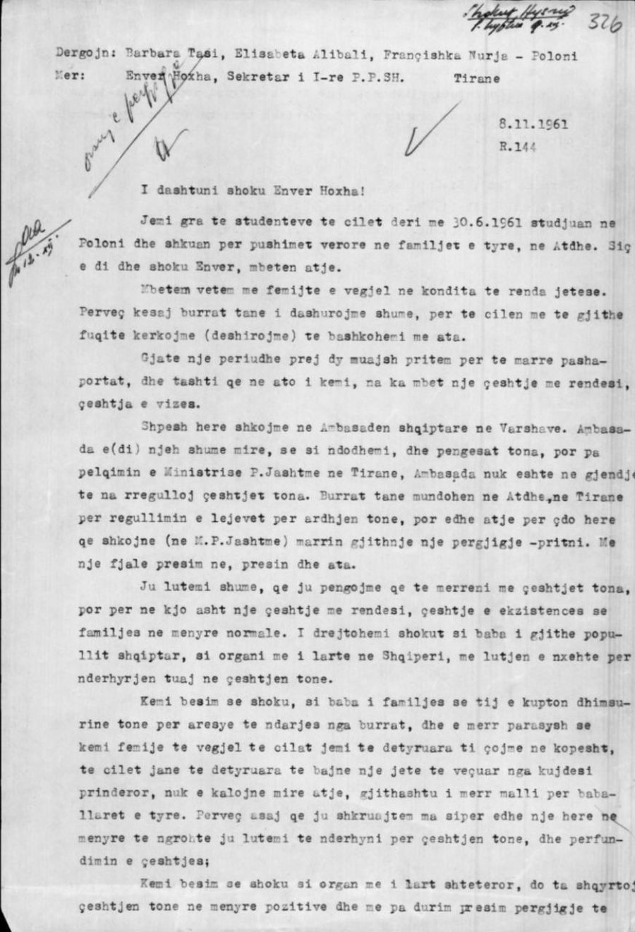 Letra që Enver Hoxha nuk e lexoi kurrë: Tri gra polake kërkonin