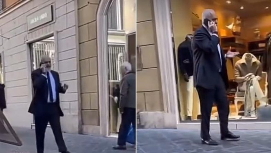 Rama i irrituar në telefon në rrugët e Romës: Presion