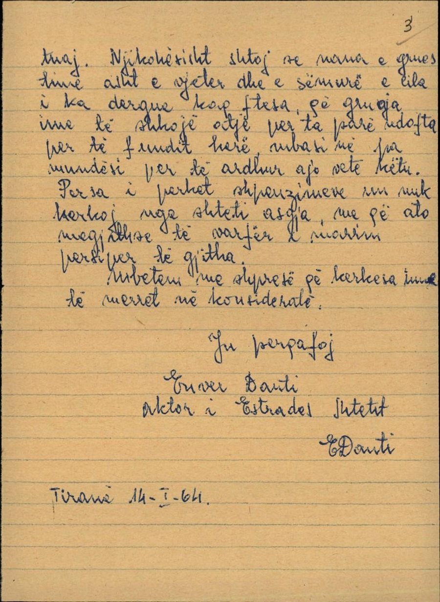 Drama e aktorit Enver Dauti dhe refuzimi i shtetit komunist p&euml;r t'i